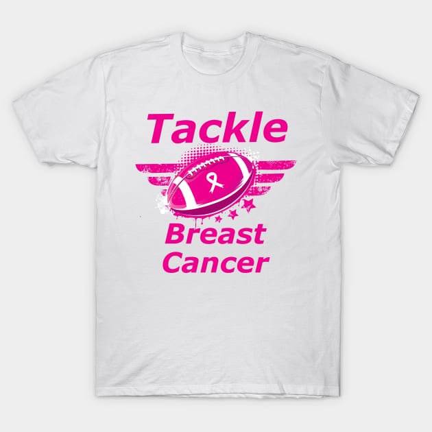 Football Breast Cancer Awareness Support T-Shirt by macshoptee